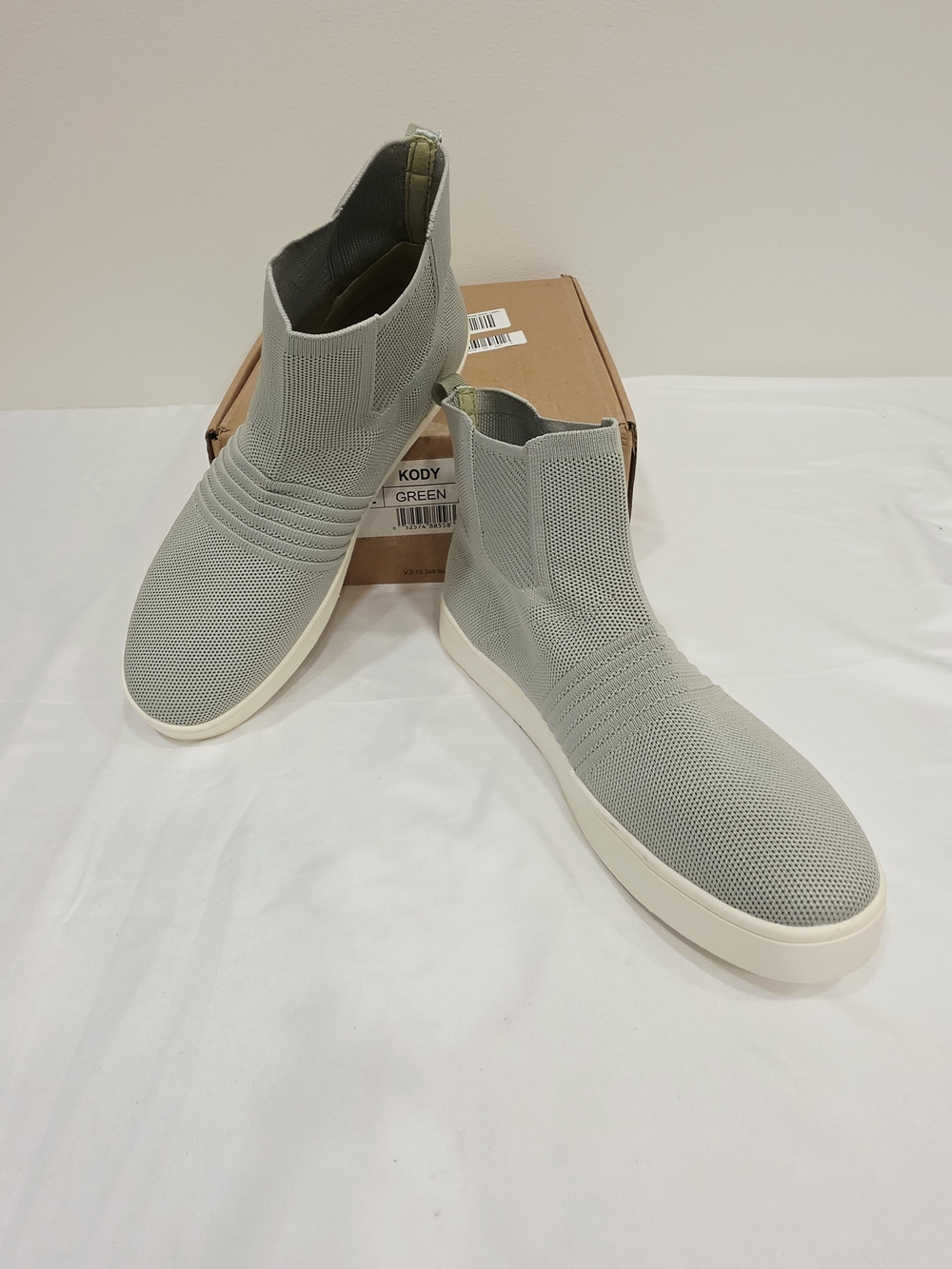 Journee Collection Kody Knit Slip-On Ankle Booties in Sage Green